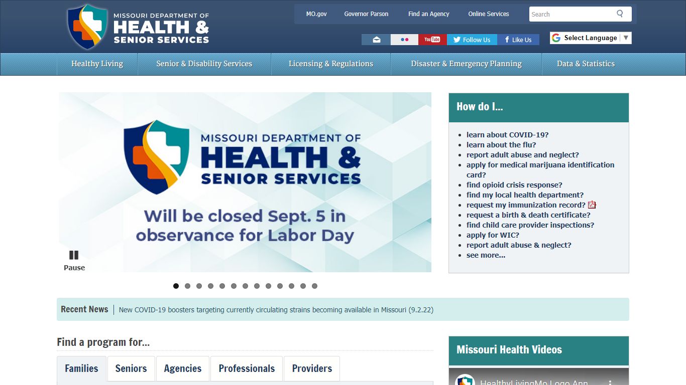 Missouri Department of Health and Senior Services
